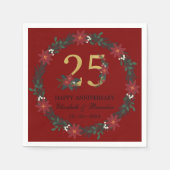 25. Jubiläum Personalisierte Weihnachten Napkins Serviette (Vorderseite)
