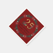 25. Jubiläum Personalisierte Weihnachten Napkins Serviette (Ecke)