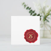 25. Jubiläum Rotes Wachs Siegel Karte (Stehend Vorderseite)