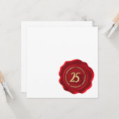 25. Jubiläum Rotes Wachs Siegel Karte (Vorderseite/Rückseite Beispiel)