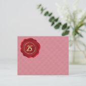 25. Jubiläum Rotes Wachs Siegel Postkarte (Stehend Vorderseite)