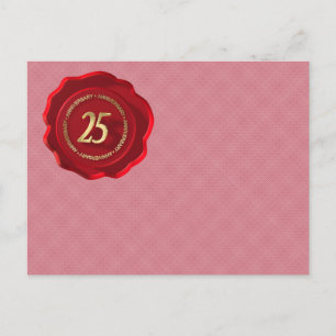25. Jubiläum Rotes Wachs Siegel Postkarte