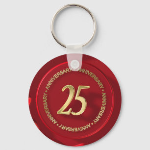 25. Jubiläum Rotes Wachs Siegel Schlüsselanhänger