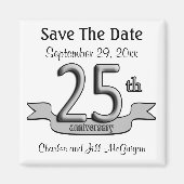 25. Jubiläum Save the Date Gastgeschenke Magnet (Vorne)