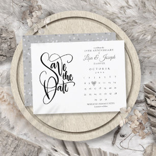25. Jubiläum "Save the Date"-Kalender Liebesherz Ankündigungspostkarte