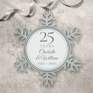 25. Jubiläum Schneeflocken Zinn-Ornament