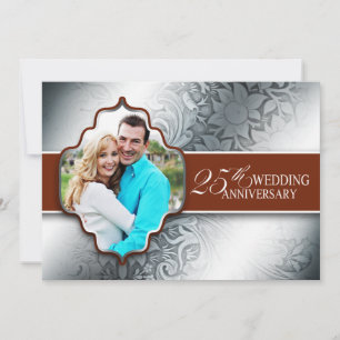 25. Jubiläum Silber Design Foto Einladungen