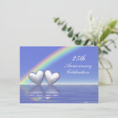 25. Jubiläum Silberherzen Einladung (Stehend Vorderseite)