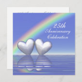 25. Jubiläum Silberherzen Einladung (Vorne/Hinten)