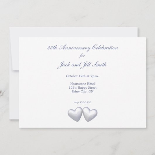 25. Jubiläum Silberherzen Einladung (Rückseite)