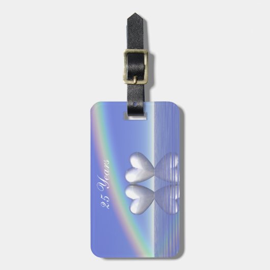 25. Jubiläum Silberherzen Gepäckanhänger (Vorderseite vertikal)