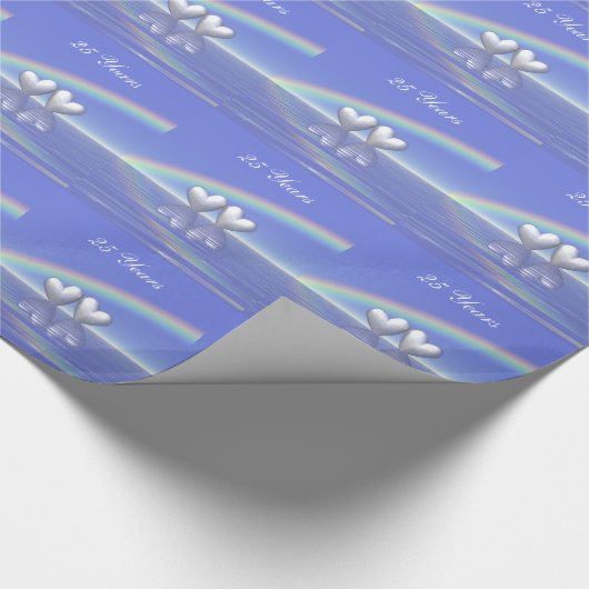 25. Jubiläum Silberherzen Geschenkpapier (Ecke)