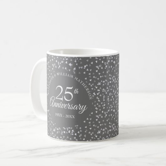 25. Jubiläum Silberherzen Kaffeetasse (Vorderseite Links)