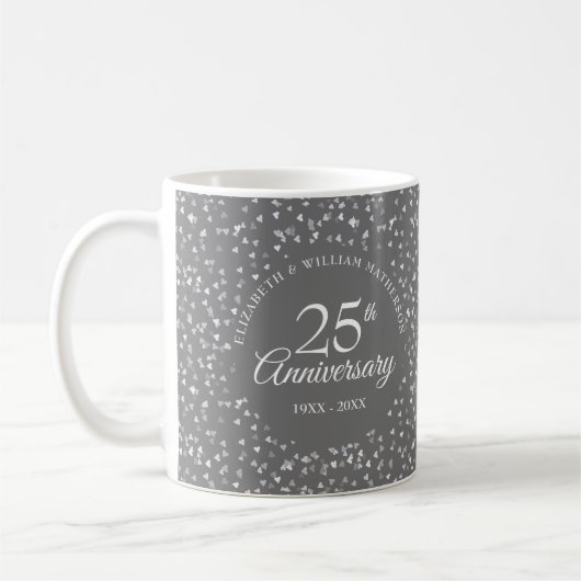 25. Jubiläum Silberherzen Kaffeetasse (Links)
