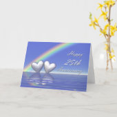 25. Jubiläum Silberherzen Karte (Gelbe Blume)