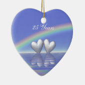 25. Jubiläum Silberherzen Keramik Ornament (Rechts)