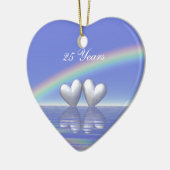 25. Jubiläum Silberherzen Keramik Ornament (Links)