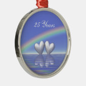 25. Jubiläum Silberherzen Silbernes Ornament (Rechts)