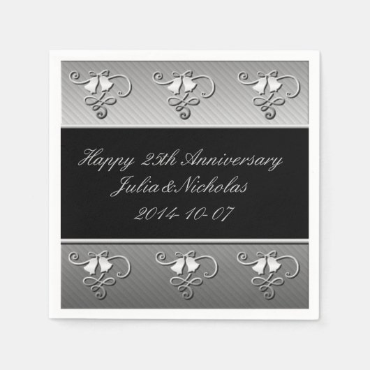 25. Jubiläum Silver and Black Napkins Serviette (Vorderseite)