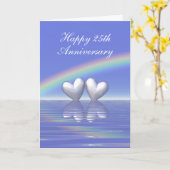 25. Jubiläum Silver Hearts (Tall) Karte (Gelbe Blume)