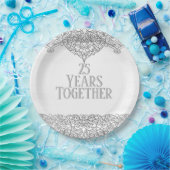 25. Jubiläum Silver Lace on White Pappteller (Party)