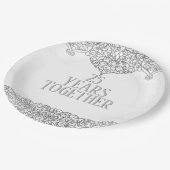 25. Jubiläum Silver Lace on White Pappteller (Schrägansicht)