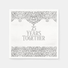 25. Jubiläum Silver Lace on White Serviette