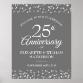 25. Jubiläum Silver Liebe Hört Begrüßungszeichen Poster (Vorne)