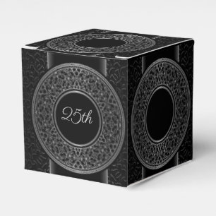 25. Jubiläum Silver Medallion Cube Favor Box Geschenkschachtel