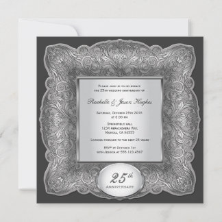 25. Jubiläum Square Silver Einladung