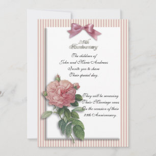 25. Jubiläum Vintage-Rose Einladung