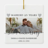 25. Jubiläum Weihnachten Foto Ornament Hochzeit (Rückseite)