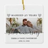 25. Jubiläum Weihnachten Foto Ornament Hochzeit (Vorderseite)