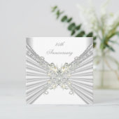 25. Jubiläum Weiße Silber Perle Jewel 2 Einladung (Stehend Vorderseite)