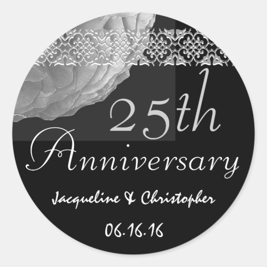 25. Jubiläum WHITE SILVER Rose Sticker (Vorderseite)