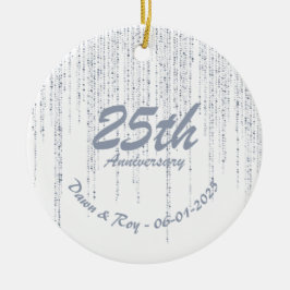 25. Jubiläums-Schmuck Metall • Personalisiertes Si Keramik Ornament