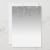 25. Jubiläums-Silber-Glitter-Überraschungsparty Einladung (Rückseite)