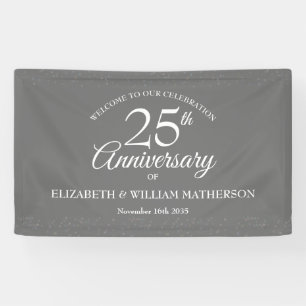 25. Jubiläums Silber Stardust Willkommen Banner