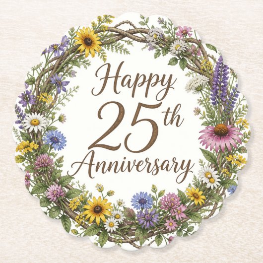 25. Jubiläumsblumen Untersetzer (Vorderseite)