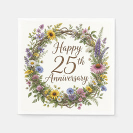 25. Jubiläumspapier Servietten, 25 Jahre Hochzeit Serviette