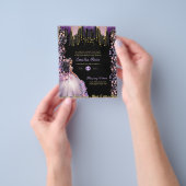 25 Lila Goldsparkle Quinceanera Dress Floral Flyer (Gruppe)