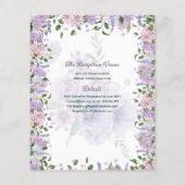 25 Lila Lilac Quinceanera Kleid Floral Wisteria Flyer (Hinten)