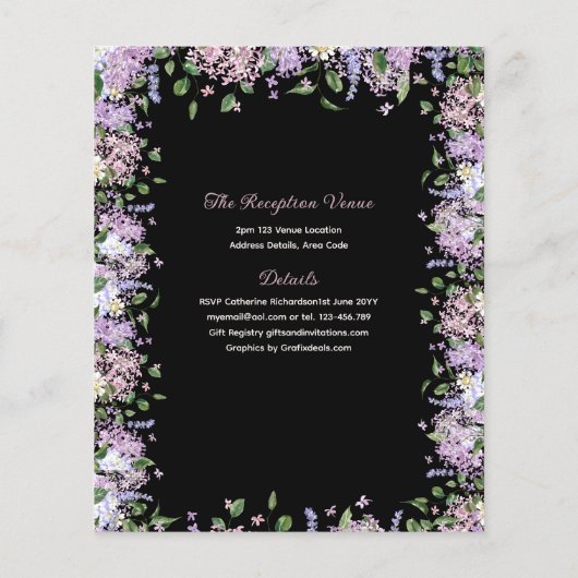 25 Lila Lilac Quinceanera Kleid Floral Wisteria Flyer (Hinten)