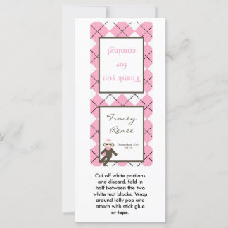 25 Lollipop Topper Pink Raute Sock Monkey