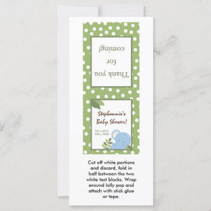 25 Lollipop Topper Safari Jungle Elefant Green