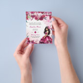 25 Magenta Pink Quinceanera Kleid Blumenpapier Flyer (Gruppe)