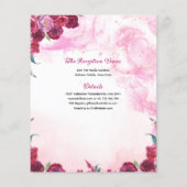 25 Magenta Pink Quinceanera Kleid Blumenpapier Flyer (Hinten)