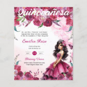 25 Magenta Pink Quinceanera Kleid Blumenpapier Flyer (Vorne)