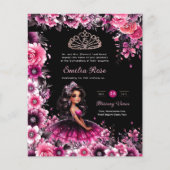 25 Magenta Pink Quinceanera Kleid Blumenpapier Flyer (Vorne)