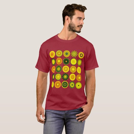25 Mandalas I - Maroon T-Shirt (Vorne ganz)